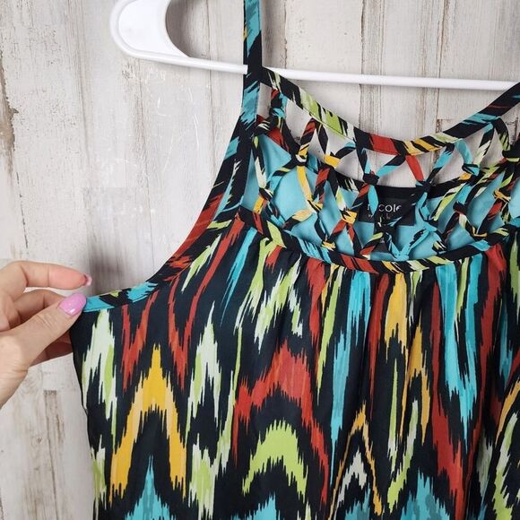 Nicole Miller Chevron Tank Top Size Large - Picture 4 of 10